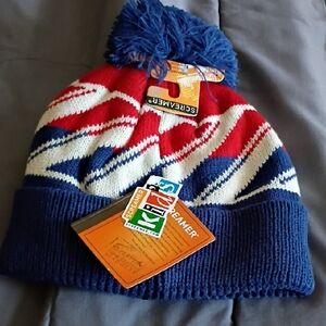 Screamer Kids Pom Pom Beanie — Red, White & Blue